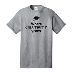 Image of Where CREATIVITY Grows EMOJI Adult T-Shirt - Black Imprint (KA-PC54-CREATF-B)