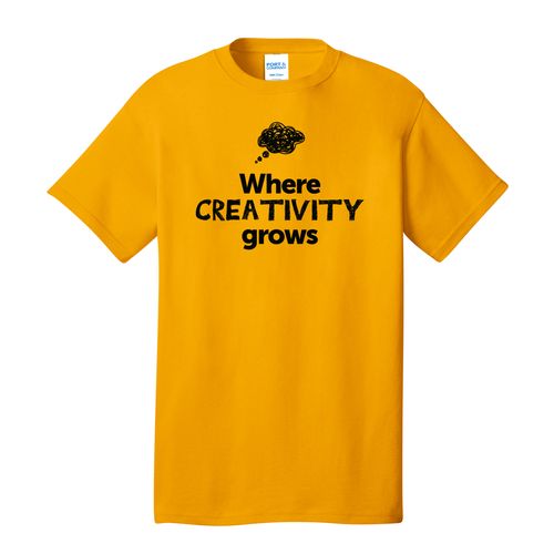 Where CREATIVITY Grows EMOJI Adult T-Shirt - Black Imprint (KA-PC54-CREATF-B) image thumbnail