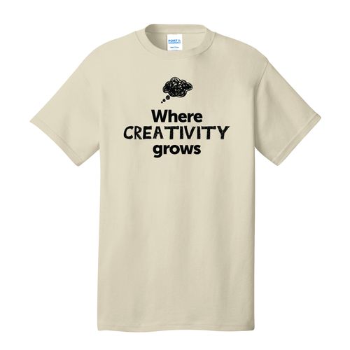 Where CREATIVITY Grows EMOJI Adult T-Shirt - Black Imprint (KA-PC54-CREATF-B) image thumbnail
