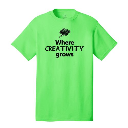 Where CREATIVITY Grows EMOJI Adult T-Shirt - Black Imprint (KA-PC54-CREATF-B) image thumbnail