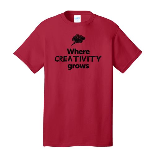 Where CREATIVITY Grows EMOJI Adult T-Shirt - Black Imprint (KA-PC54-CREATF-B) image thumbnail