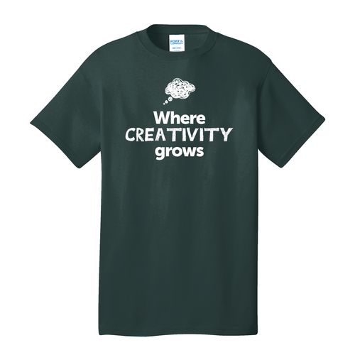 Where CREATIVITY Grows EMOJI Adult T-Shirt - White Imprint (KA-PC54-CREATF-W) image thumbnail