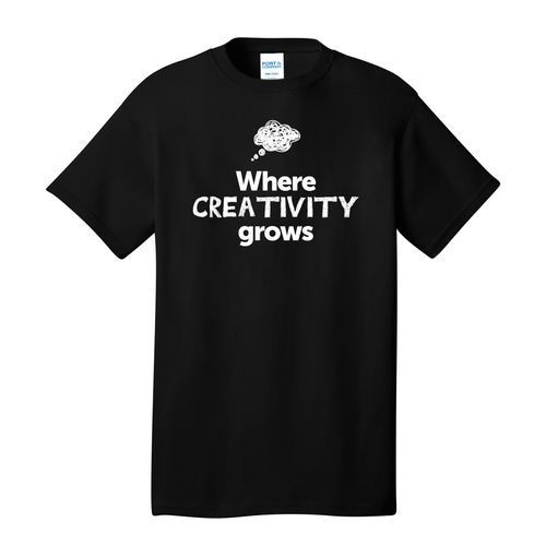 Where CREATIVITY Grows EMOJI Adult T-Shirt - White Imprint (KA-PC54-CREATF-W) image thumbnail