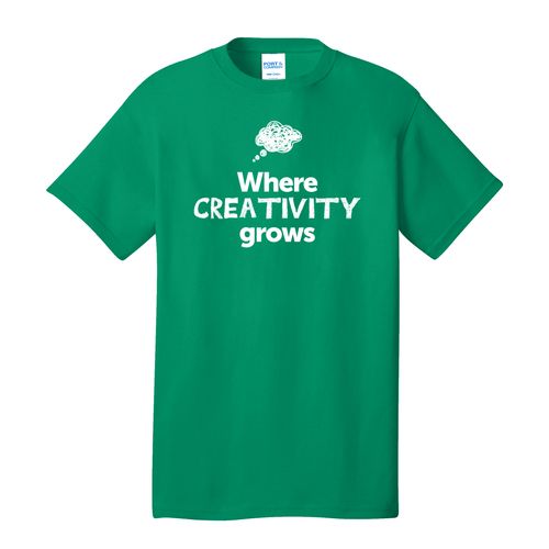 Where CREATIVITY Grows EMOJI Adult T-Shirt - White Imprint (KA-PC54-CREATF-W) image thumbnail