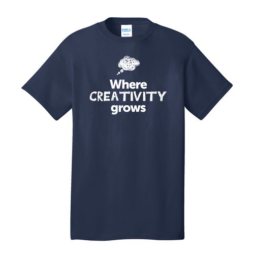 Where CREATIVITY Grows EMOJI Adult T-Shirt - White Imprint (KA-PC54-CREATF-W) image thumbnail