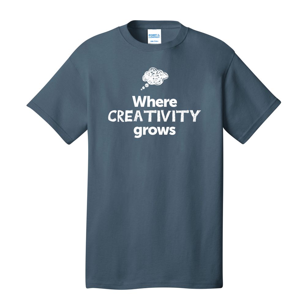 Where CREATIVITY Grows EMOJI Adult T-Shirt - White Imprint (KA-PC54-CREATF-W) primary image