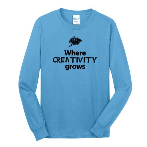 Where CREATIVITY Grows EMOJI Adult Long Sleeve T-Shirt - Black Imprint (KA-PC54LS-CREATF-B) image thumbnail