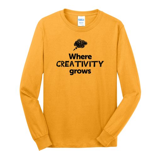 Where CREATIVITY Grows EMOJI Adult Long Sleeve T-Shirt - Black Imprint (KA-PC54LS-CREATF-B) image thumbnail