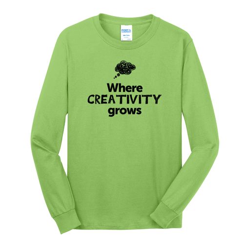 Where CREATIVITY Grows EMOJI Adult Long Sleeve T-Shirt - Black Imprint (KA-PC54LS-CREATF-B) image thumbnail