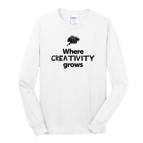 Where CREATIVITY Grows EMOJI Adult Long Sleeve T-Shirt - Black Imprint (KA-PC54LS-CREATF-B) image thumbnail