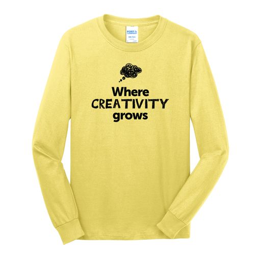 Where CREATIVITY Grows EMOJI Adult Long Sleeve T-Shirt - Black Imprint (KA-PC54LS-CREATF-B) image thumbnail