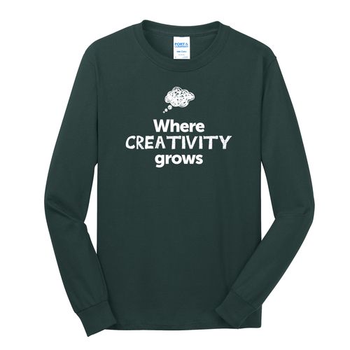 Where CREATIVITY Grows EMOJI Adult Long Sleeve T-Shirt - White Imprint (KA-PC54LS-CREATF-W) image thumbnail
