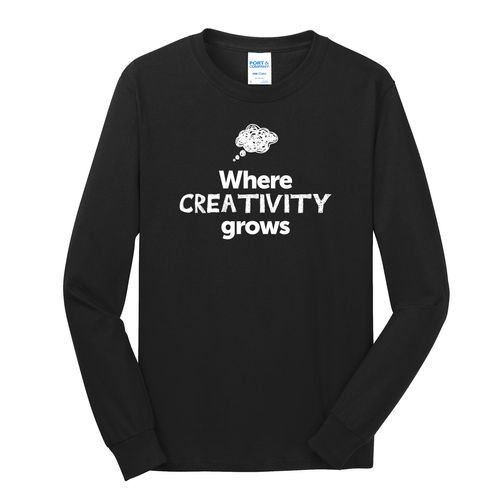 Where CREATIVITY Grows EMOJI Adult Long Sleeve T-Shirt - White Imprint (KA-PC54LS-CREATF-W) image thumbnail