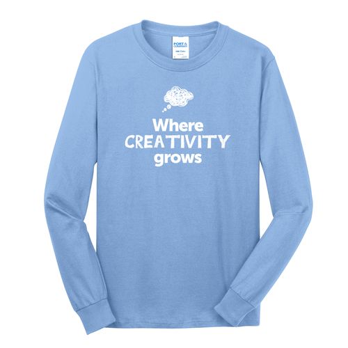 Where CREATIVITY Grows EMOJI Adult Long Sleeve T-Shirt - White Imprint (KA-PC54LS-CREATF-W) image thumbnail