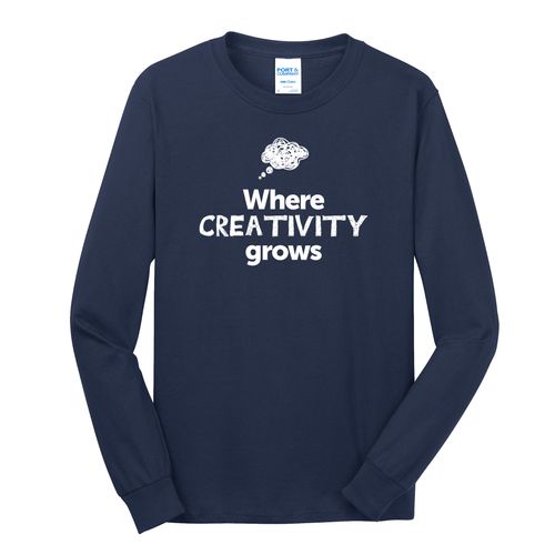 Where CREATIVITY Grows EMOJI Adult Long Sleeve T-Shirt - White Imprint (KA-PC54LS-CREATF-W) image thumbnail
