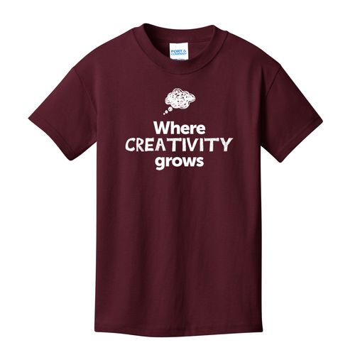 Where CREATIVITY Grows EMOJI Youth T-Shirt - White Imprint (KA-PC54Y-CREATF-W) image thumbnail