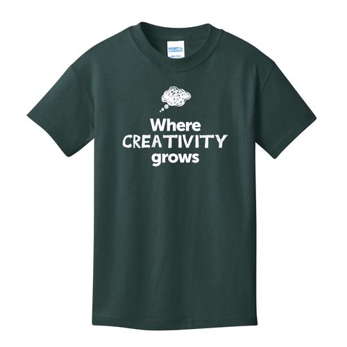 Where CREATIVITY Grows EMOJI Youth T-Shirt - White Imprint (KA-PC54Y-CREATF-W) image thumbnail