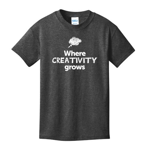 Where CREATIVITY Grows EMOJI Youth T-Shirt - White Imprint (KA-PC54Y-CREATF-W) image thumbnail