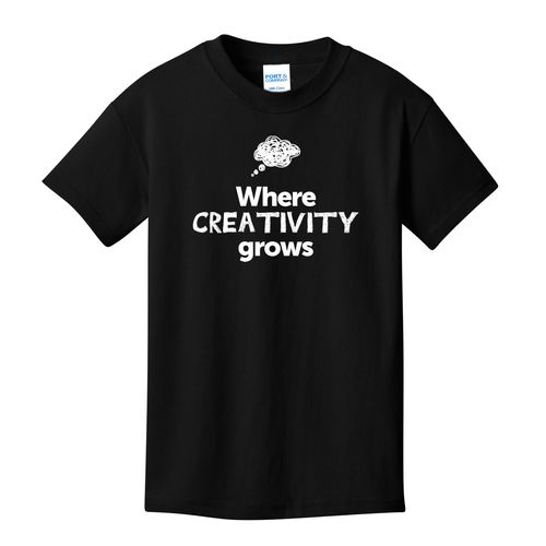 Where CREATIVITY Grows EMOJI Youth T-Shirt - White Imprint (KA-PC54Y-CREATF-W) image thumbnail