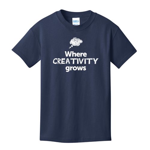 Where CREATIVITY Grows EMOJI Youth T-Shirt - White Imprint (KA-PC54Y-CREATF-W) image thumbnail