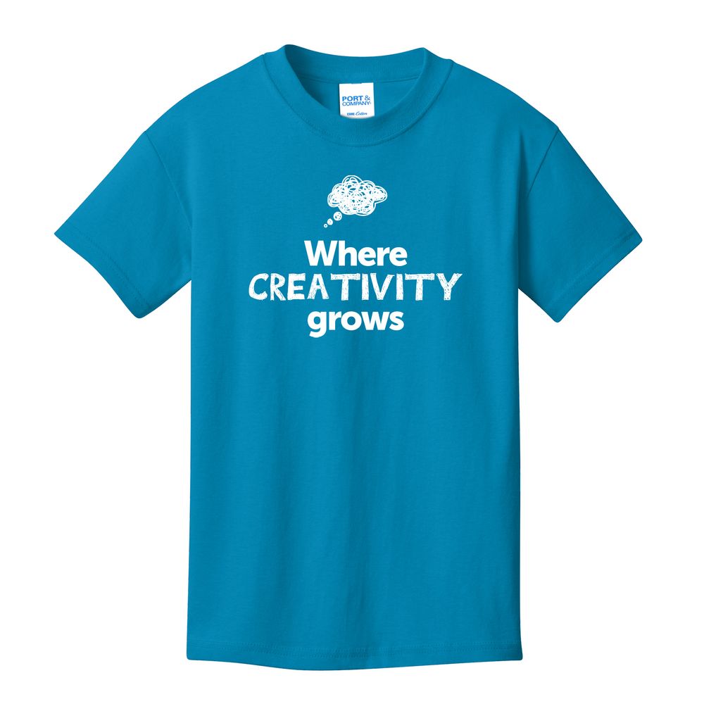 Where CREATIVITY Grows EMOJI Youth T-Shirt - White Imprint (KA-PC54Y-CREATF-W) primary image