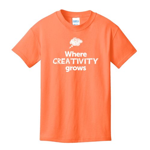 Where CREATIVITY Grows EMOJI Youth T-Shirt - White Imprint (KA-PC54Y-CREATF-W) image thumbnail