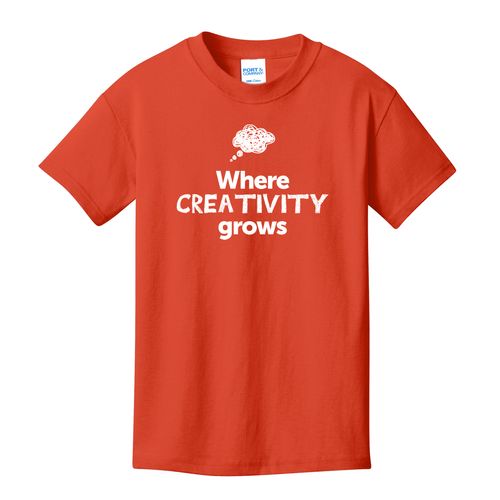 Where CREATIVITY Grows EMOJI Youth T-Shirt - White Imprint (KA-PC54Y-CREATF-W) image thumbnail