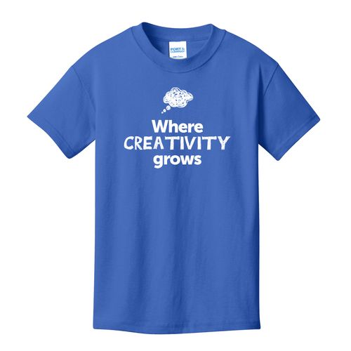 Where CREATIVITY Grows EMOJI Youth T-Shirt - White Imprint (KA-PC54Y-CREATF-W) image thumbnail