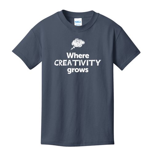 Where CREATIVITY Grows EMOJI Youth T-Shirt - White Imprint (KA-PC54Y-CREATF-W) image thumbnail