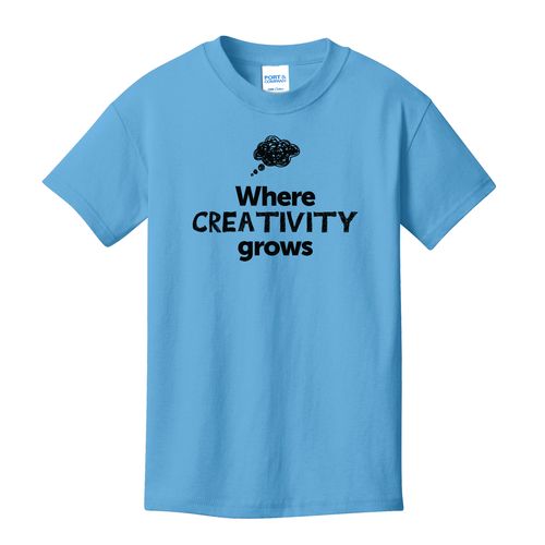 Where CREATIVITY Grows EMOJI Youth T-Shirt - Black Imprint (KA-PC54Y-CREATF-B) image thumbnail