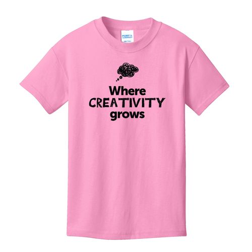 Where CREATIVITY Grows EMOJI Youth T-Shirt - Black Imprint (KA-PC54Y-CREATF-B) image thumbnail