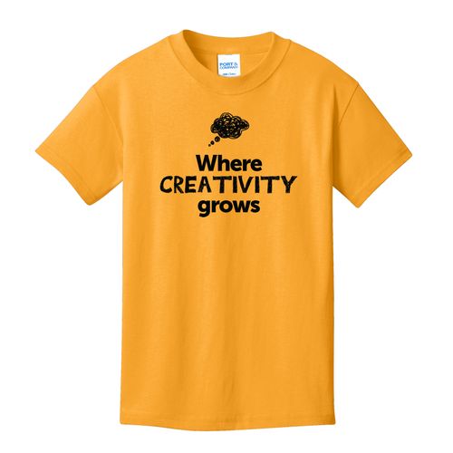Where CREATIVITY Grows EMOJI Youth T-Shirt - Black Imprint (KA-PC54Y-CREATF-B) image thumbnail
