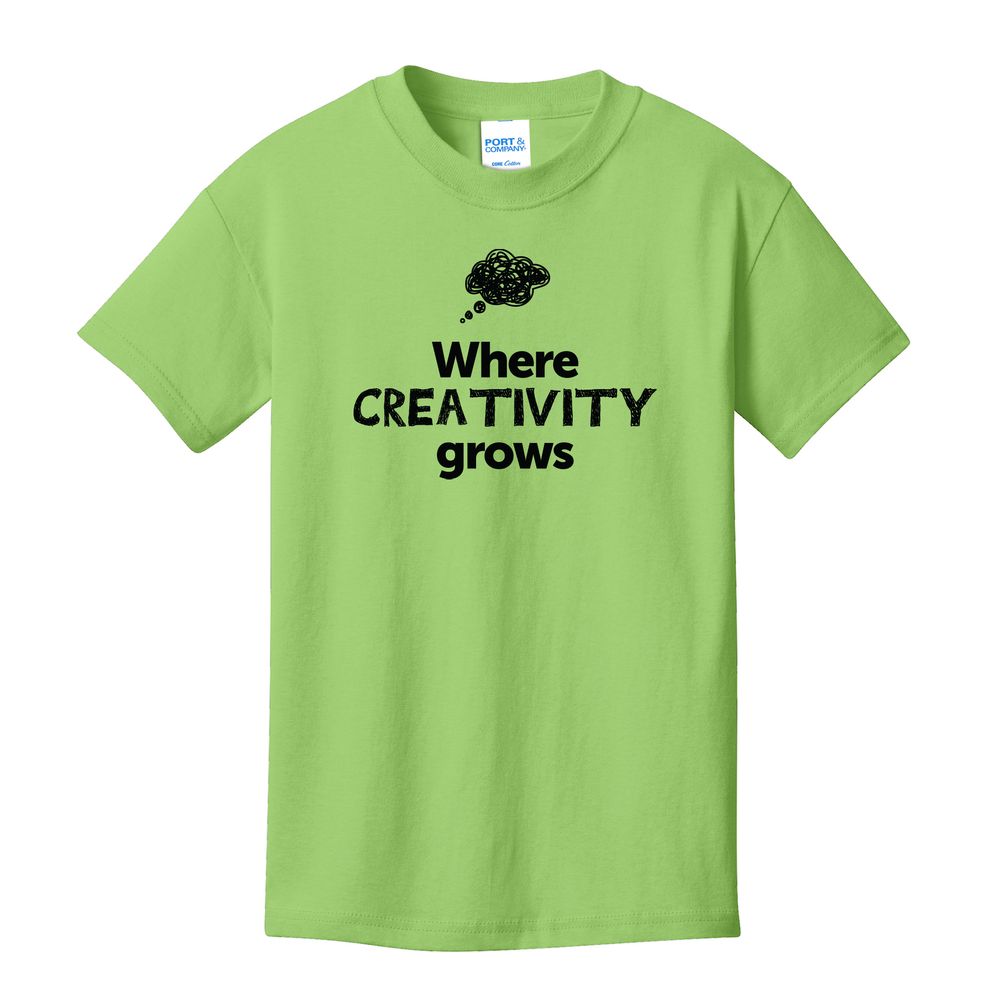 Where CREATIVITY Grows EMOJI Youth T-Shirt - Black Imprint (KA-PC54Y-CREATF-B) primary image