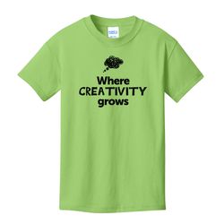 Image of Where CREATIVITY Grows EMOJI Youth T-Shirt - Black Imprint (KA-PC54Y-CREATF-B)