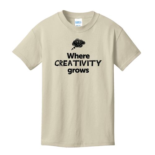 Where CREATIVITY Grows EMOJI Youth T-Shirt - Black Imprint (KA-PC54Y-CREATF-B) image thumbnail