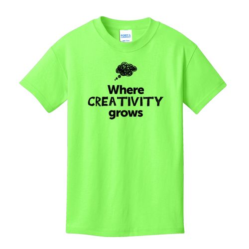 Where CREATIVITY Grows EMOJI Youth T-Shirt - Black Imprint (KA-PC54Y-CREATF-B) image thumbnail