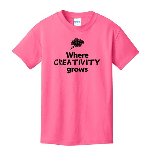 Where CREATIVITY Grows EMOJI Youth T-Shirt - Black Imprint (KA-PC54Y-CREATF-B) image thumbnail