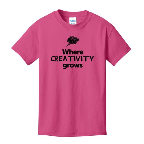 Where CREATIVITY Grows EMOJI Youth T-Shirt - Black Imprint (KA-PC54Y-CREATF-B) image thumbnail