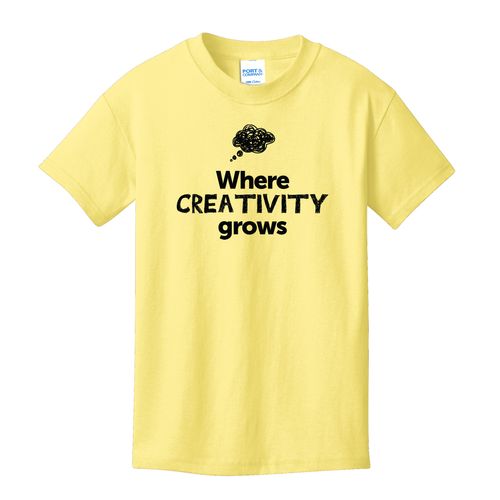Where CREATIVITY Grows EMOJI Youth T-Shirt - Black Imprint (KA-PC54Y-CREATF-B) image thumbnail