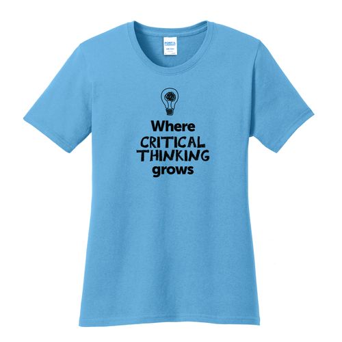 Where CRITICAL THINKING Grows EMOJI Women's T-Shirt - Black Imprint (KA-LPC54-CRITF-B) image thumbnail