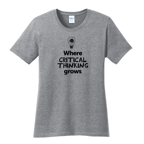 Where CRITICAL THINKING Grows EMOJI Women's T-Shirt - Black Imprint (KA-LPC54-CRITF-B) image thumbnail