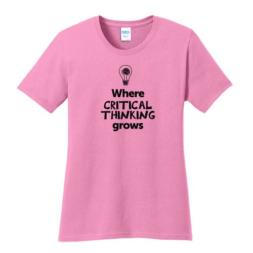 Where CRITICAL THINKING Grows EMOJI Women's T-Shirt - Black Imprint (KA-LPC54-CRITF-B) image thumbnail