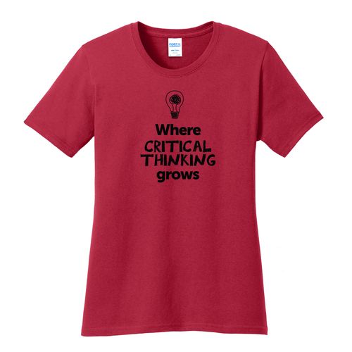 Where CRITICAL THINKING Grows EMOJI Women's T-Shirt - Black Imprint (KA-LPC54-CRITF-B) image thumbnail