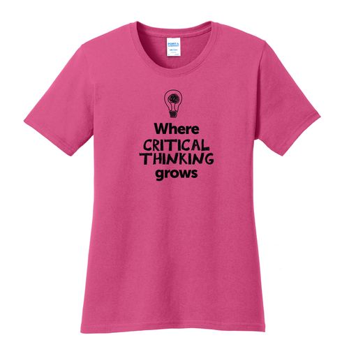 Where CRITICAL THINKING Grows EMOJI Women's T-Shirt - Black Imprint (KA-LPC54-CRITF-B) image thumbnail