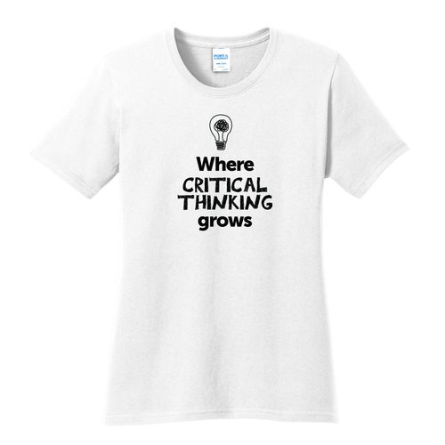 Where CRITICAL THINKING Grows EMOJI Women's T-Shirt - Black Imprint (KA-LPC54-CRITF-B) image thumbnail