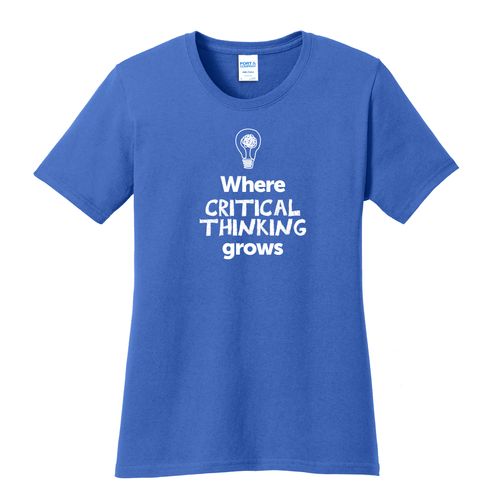 Where CRITICAL THINKING Grows EMOJI Women's T-Shirt - White Imprint (KA-LPC54-CRITF-W) image thumbnail