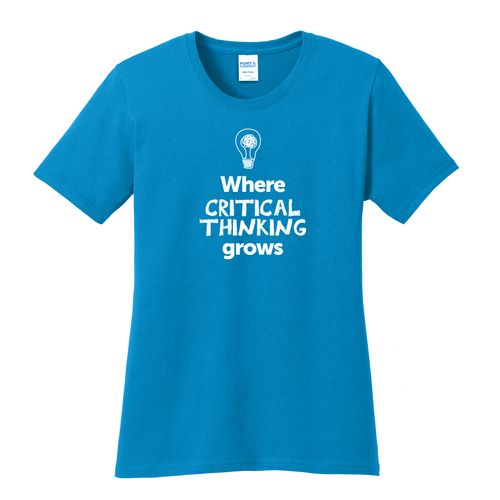 Where CRITICAL THINKING Grows EMOJI Women's T-Shirt - White Imprint (KA-LPC54-CRITF-W) image thumbnail
