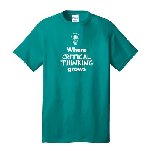 Where CRITICAL THINKING Grows EMOJI Adult T-Shirt - White Imprint (KA-PC54-CRITF-W) image thumbnail