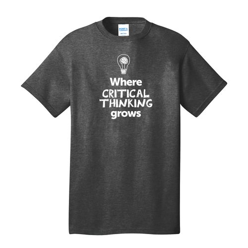 Where CRITICAL THINKING Grows EMOJI Adult T-Shirt - White Imprint (KA-PC54-CRITF-W) image thumbnail