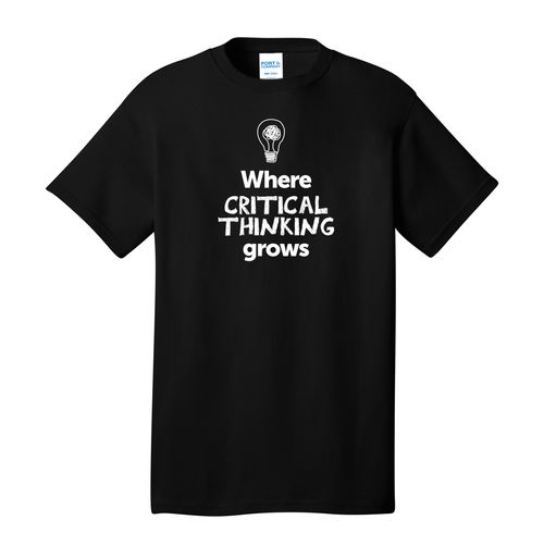 Where CRITICAL THINKING Grows EMOJI Adult T-Shirt - White Imprint (KA-PC54-CRITF-W) image thumbnail